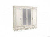 Шкаф 4-х дверный Оскар с декором с зеркалом