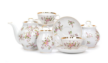 Чайный сервиз Белый лебедь Цветение