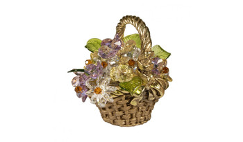 CDA 6018 Корзинка с цветами из хрусталя