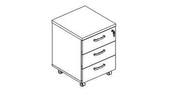 А4 204 Тумба выкатная 3-ящичная