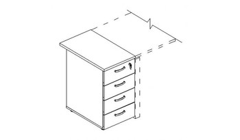 А4 9221 Тумба приставная 4-х ящичная с замком