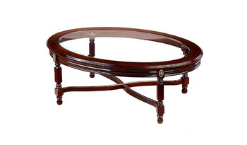 Стол овальный со стеклом 725