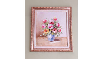 Картина маслом Цветы в голубой вазе