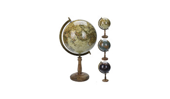 Глобус на дер. подставке металл.золото  A56100530