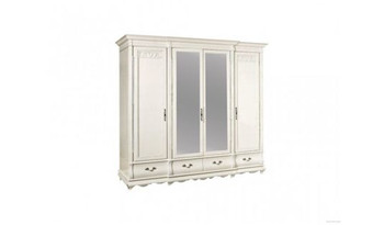 Шкаф 4-х дверный Оскар с декором с зеркалом